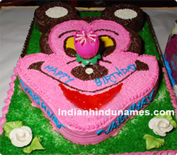 cartoon first birthday cake